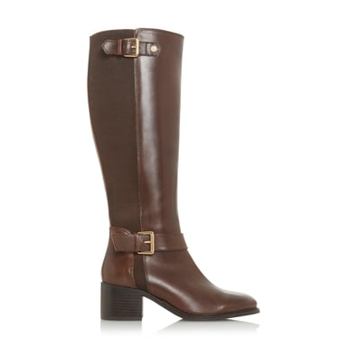 Dune Ladies WF TILDAA Wide Fit Block Heel Knee High Boots