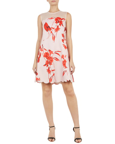 Ted Baker Jaazmin Fantasia geschulpte mini-jurk, lichtroze