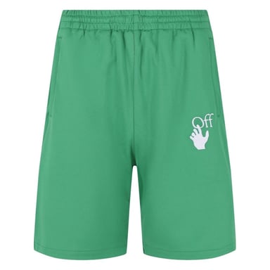 Gebroken witte Hands Off Logo Skate Fit groene trainingsbroek