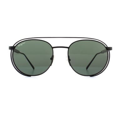 Salvatore Ferragamo Zonnebril SF169S 002 Mat Zwart Donkergrijs Groen