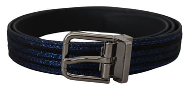 Jacquard Stripe Zilveren Gesp Riem