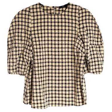 Check Puff Sleeve Top