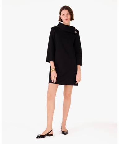 Black Turtleneck Ponte Dress