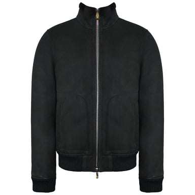 Hackett Mayfair Shearling heren donker chocolade bomberjack