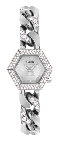 Philipp Plein The Hexagon Groumette Dames Zilveren Horloge PWWBA0123