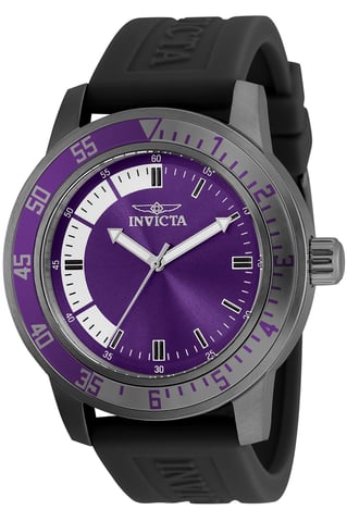 Invicta Specialty 35780 Heren Horloge - Quartz Uurwerk - Roestvrij Staal met paarse Wijzerplaat - 45mm