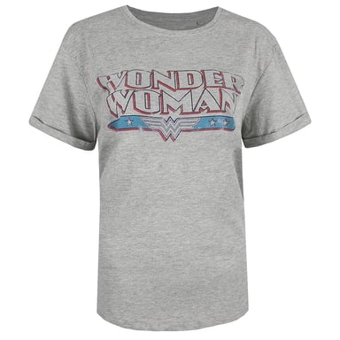 DC Comics Wonder Woman Retro Vrouwen Grijs T-Shirt