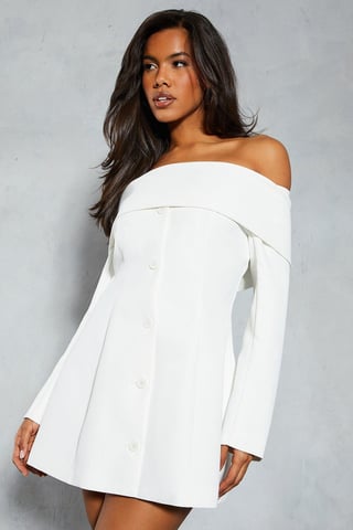 Tailored Bardot Blazer Dress