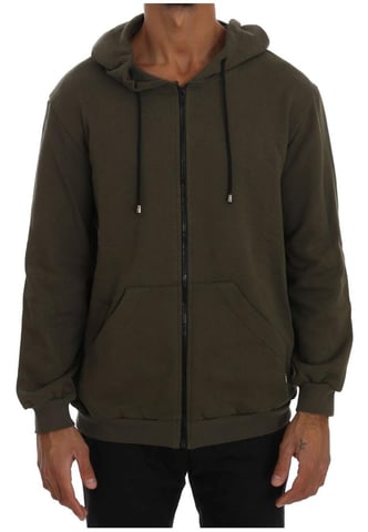 Daniele Alessandrini Heren Groene Volledige Ritssluiting Hoody Katoenen Trui