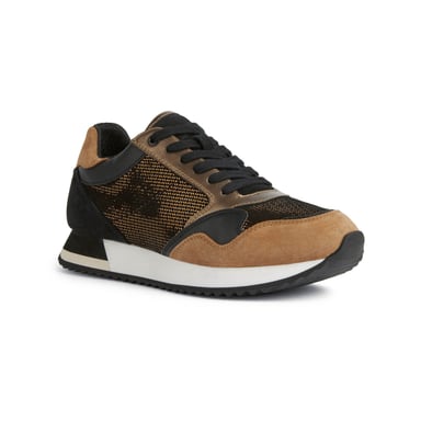 Geox Doralea Leren Dames Sneakers In Brons/Toffee