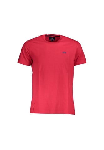 Geborduurd Logo Rood Katoenen T-shirt