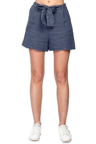 Puur linnen short met riem