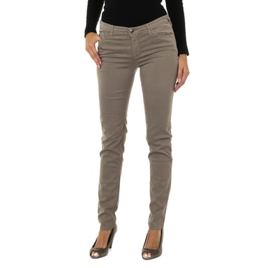 Lange broek van stretchstof 6Y5J28-5N0RZ vrouw