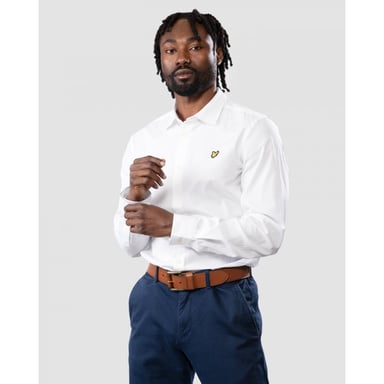 Lyle & Scott slim-fit popeline overhemd met lange mouwen in wit