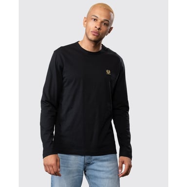 Men's Belstaff Cotton Jersey Long Sleeve T-Shirt in Black