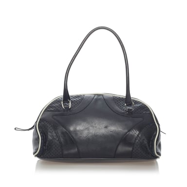 Vintage Prada Vitello Drive Leather Handbag Black