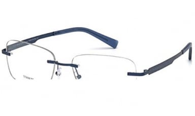 Ermenegildo Zegna Rectangular metal Unisex Eyeglasses Violet / Clear Lens