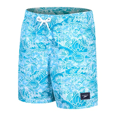 Speedo Bedrukte 15 inch Zwemshort voor jongens in Blauw-Wit