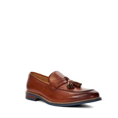 Dune heren Simley - Leer contrast zool Tassel Loafers