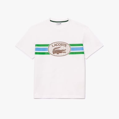 Heren Lacoste T-shirt met monogramprint in katoen, wit