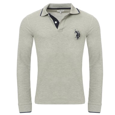 U.S. Polo Assn. Poloshirt met lange mouwen in lichtgrijs