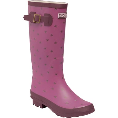 Women's Regatta Lady Fairweath Graphic Print Wellington Boots in Violet/RseBl
