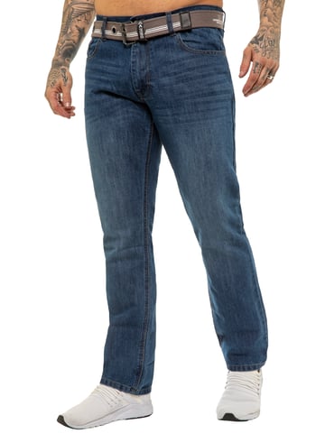 Enzo | Heren Designer Regular Fit Denim Jeans -Blauw