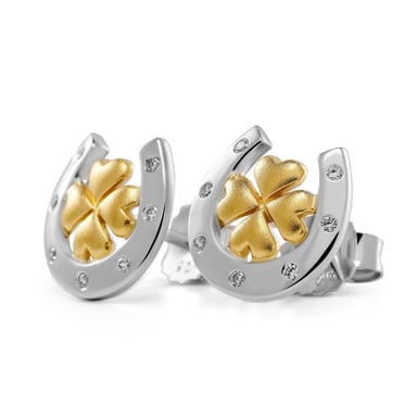 Orphelia 'Signature' Dames 925 Sterling Zilveren Oorbellen - Zilver/Goud ZO-7517