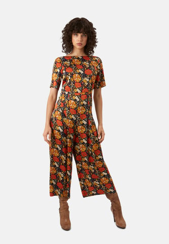 Bianca Floral Short Sleeved Jumpsuit in Navy
