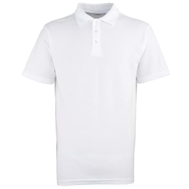 Premier Heren Stoeterij Zwaarlijvige Gewone Pique Polo Shirt (Wit)