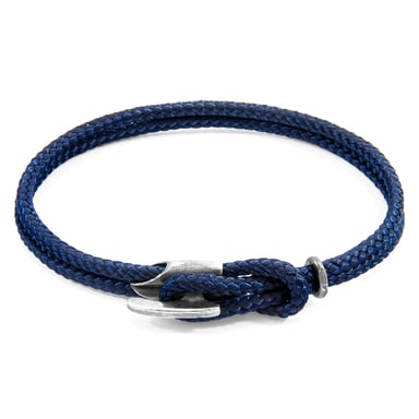 ANCHOR & CREW Padstow Zilveren En Touw Armband