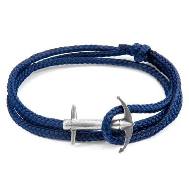 ANCHOR & CREW Admiral Zilveren En Touw Anker Armband