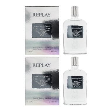 Replay Jeans Original For Him Eau De Toilette 75ml x 2