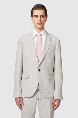 Claremont Slim Fit Stone Linen Jacket