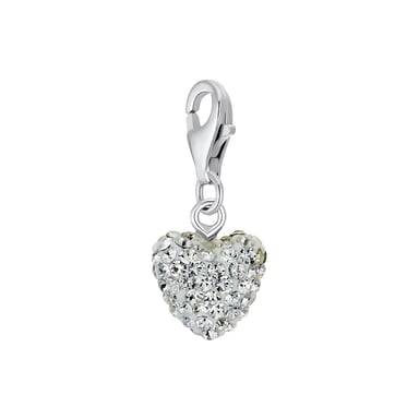 Amor Charme voor dames, 925 Sterling Zilver Kristalglas | Hart
