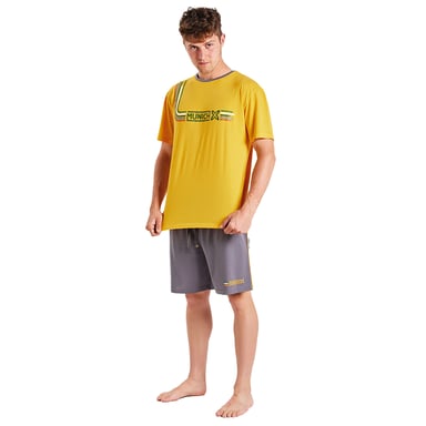 Herenpyjama met korte mouwen en ronde hals MUEH0150