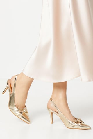 Deja Knot Detail Slingback Stiletto Court Shoes
