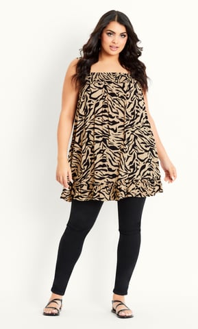 EVANS Women's Zebra Cami Top - neutral