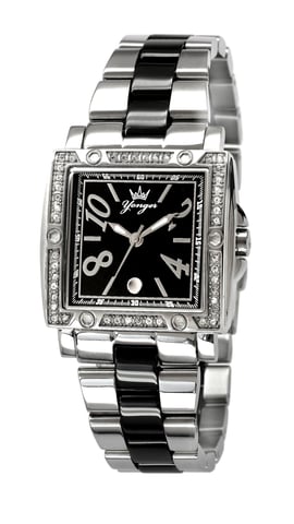 Yonger and Bresson: Two Tone Stainless Steel Bracelet with Diamonds on the Bezel Watch