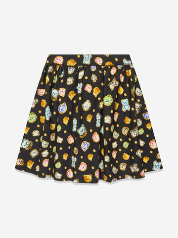 Moschino Girls Teddy Bear Gems Skirt in Black