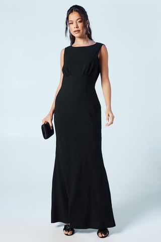 Coast Womens A-Line Maxi Dress Blue Polyester Sleeveless Long Crepe