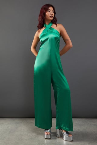 Satin Halterneck Jumpsuit