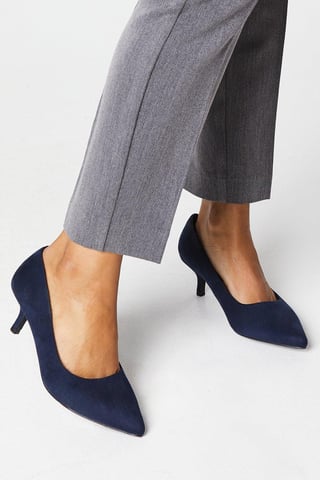 Wide Fit Dove Kitten Heel Court Shoes