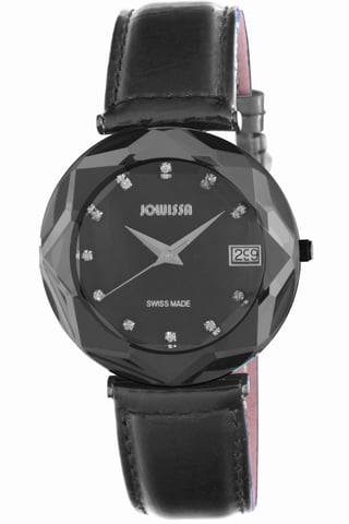 Jowissa: crystal women'sblack watch