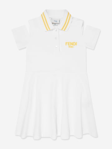 Fendi Meisjes Logo Polo Jurk in Wit