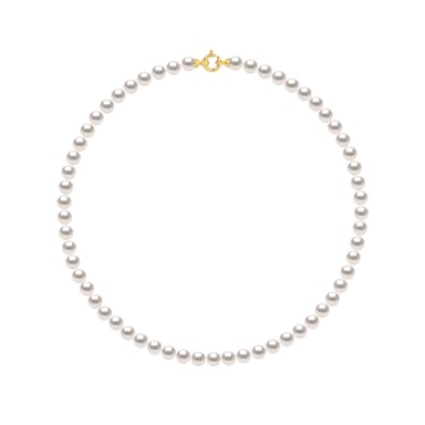 Rank kraag Kralen AKOYA JAPANSE Ronde 6,5 mm sluiten Prestige Gold Yellow 18k