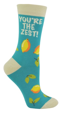 Miss Sparrow - Grappige fruitsokken voor dames - Citroen (Turquoise)