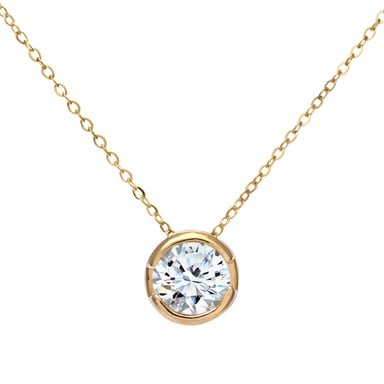 9kt geelgouden Rub Set halve karaat diamanten hanger en 18 inch ketting