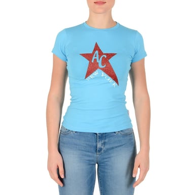 Andrew Charles By Andy Hilfiger Womens T-Shirt TS501 03 1002 Tarana Azure