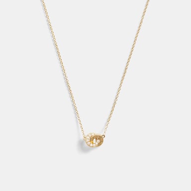 Interlocking Open Circle Pearl Pendant Necklace